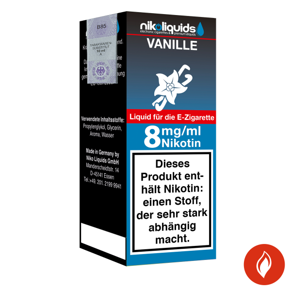 E-Liquid Nikoliquids Vanille 8 mg 70 Pg/30 Vg