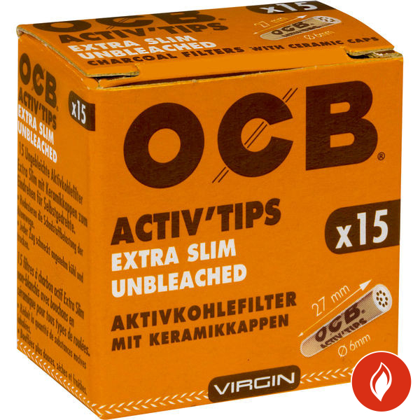 OCB ActivTips Extra Slim Unbleached Packung