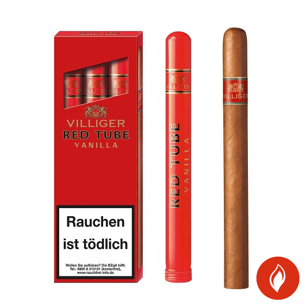 Villiger Red Tube Zigarren Schachtel mit Tubo und Zigarre