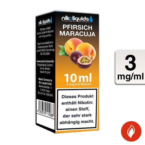 E-Liquid NIKOLIQUIDS Pfirsich-Maracuja 3 mg