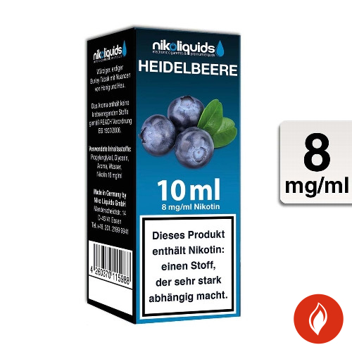 E-Liquid Nikoliquids Heidelbeere 8 mg 70 Pg 30 Vg