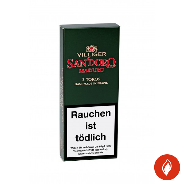 Villiger San´Doro Maduro Toro Zigarren 3er Schachtel