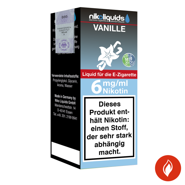 E-Liquid Nikoliquid Vanille 6 mg 50 Pg 50 Vg