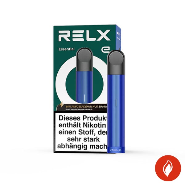 RELX Essential Blue E-Zigarette mit Packung