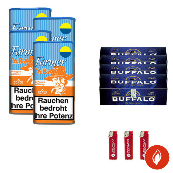 Farmer Pfeifentabak Original Dose Aktion Large Buffalo Hülsen
