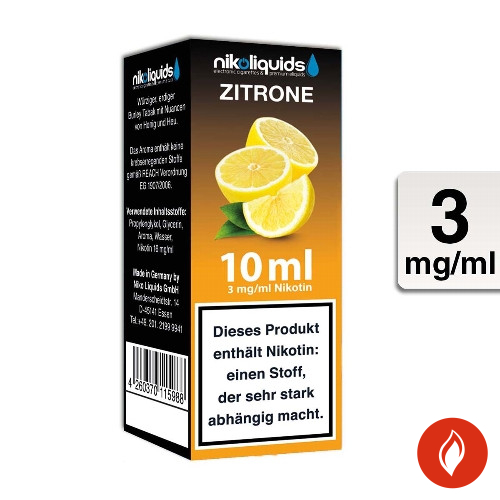 E-Liquid Nikoliquids Zitrone 3 mg