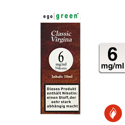 E-Liquid Ego Green Classic Virginia Tobacco 6 mg