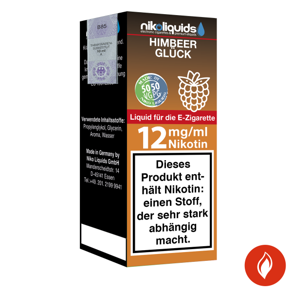 E-Liquid Nikoliquids Himbeerglück 12 mg 50 Pg 50 Vg