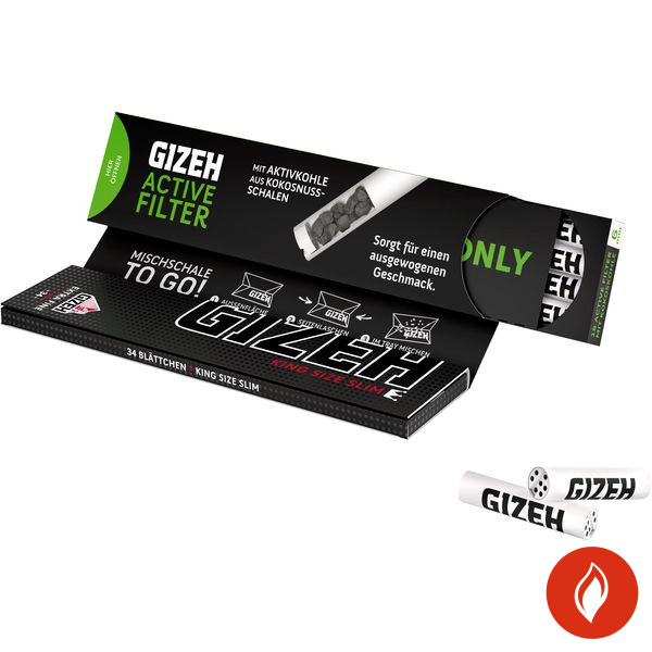 Gizeh Black King Size Slim + Active Filter Packung
