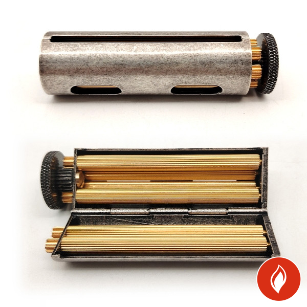 Atomic Zigaretten-Roller Antik Messing Silber 70mm