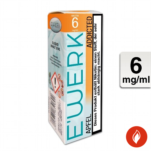E-Liquid E'WERK Addicted 6 mg Nikotin (Apfel)