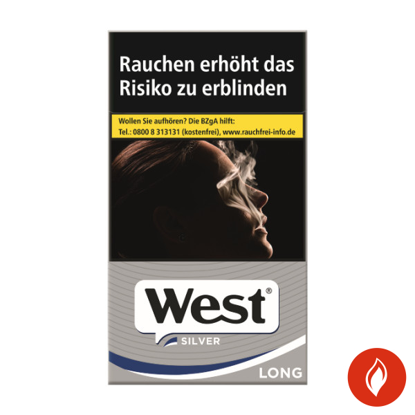 West Silver 100 Original Pack Zigaretten Schachtel