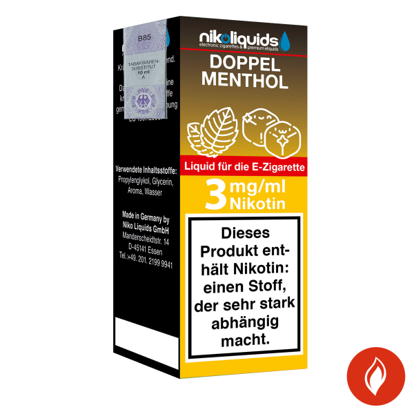 E-Liquid Nikoliquids Doppel Menthol 3 mg 70 Pg/30 Vg