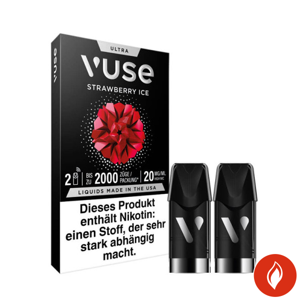 Vuse Ultra Pods Strawberry Ice 20mg Side + Pods