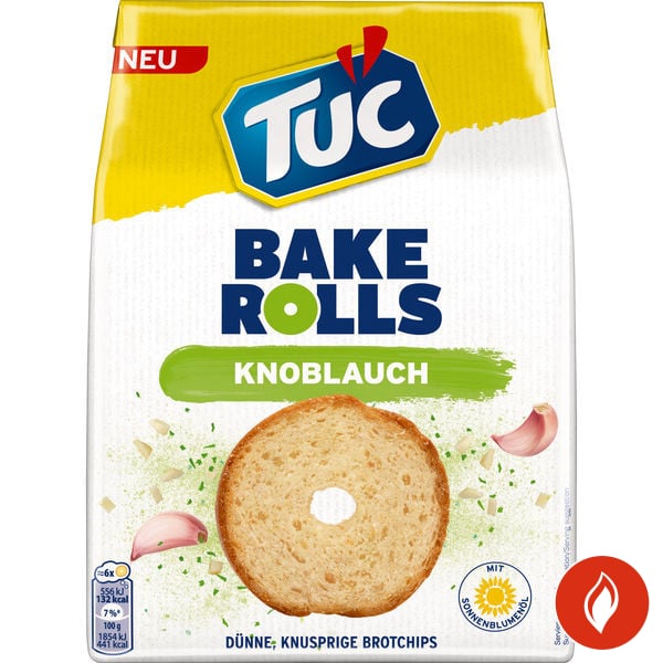 Tuc Bake Rolls Garlic Brotchips Packung