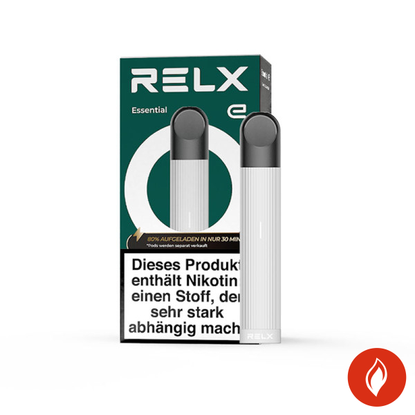 RELX Essential White E-Zigarette mit Packung