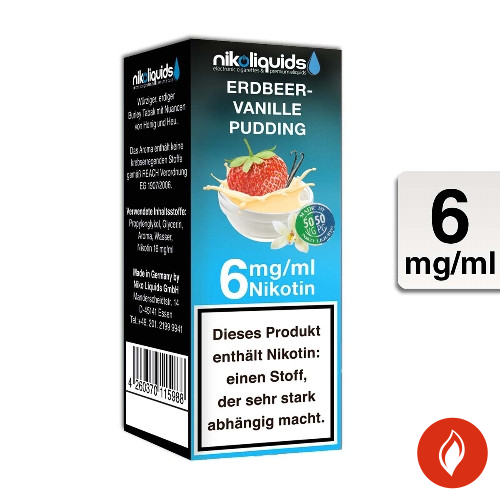 E-Liquid Nikoliquids Erdbeer-Vanillepudding 6 mg 50 Pg 50 Vg