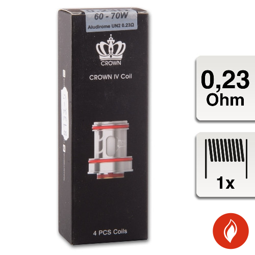 E-Clearomizercoil Uwell Crown 4 UN2 Heads 0,23 Ohm