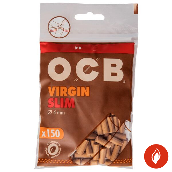 OCB Unbleached Virgin Slim Filter Packung