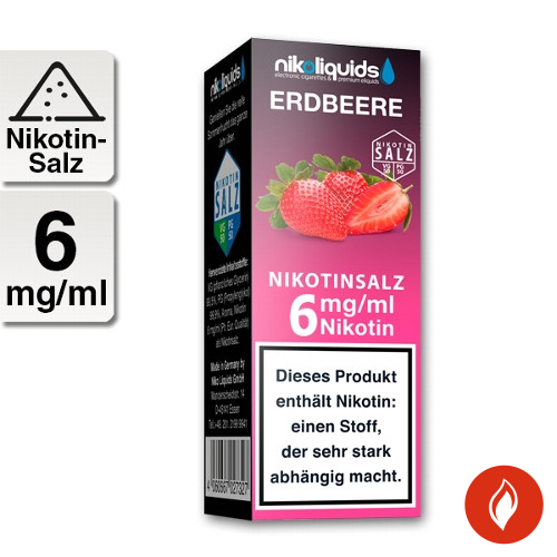 E-Liquid Nikotinsalz Nikoliquids Erdbeere 6 mg