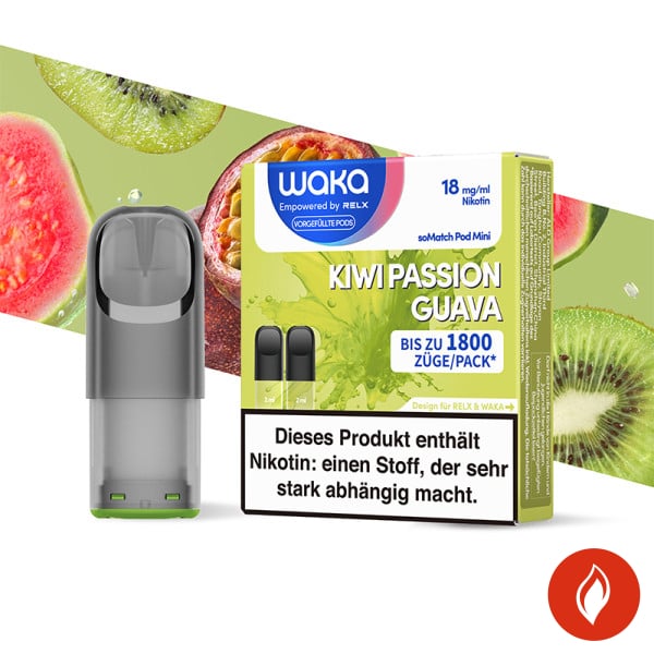Waka soMatch Kiwi Passion Guava 18mg Liquidpod