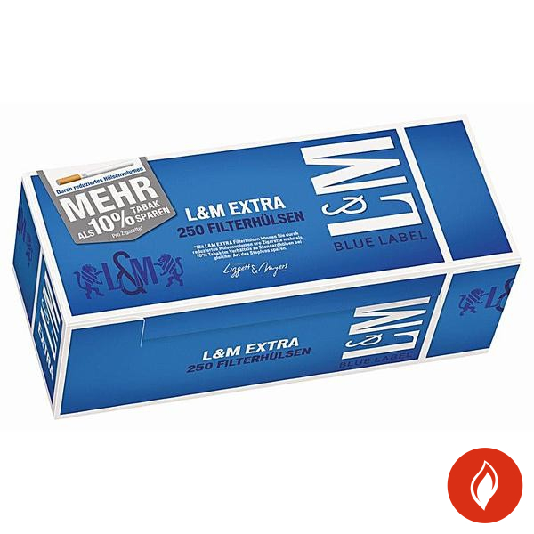 L&M Extra Blue Filterhülsen Packung