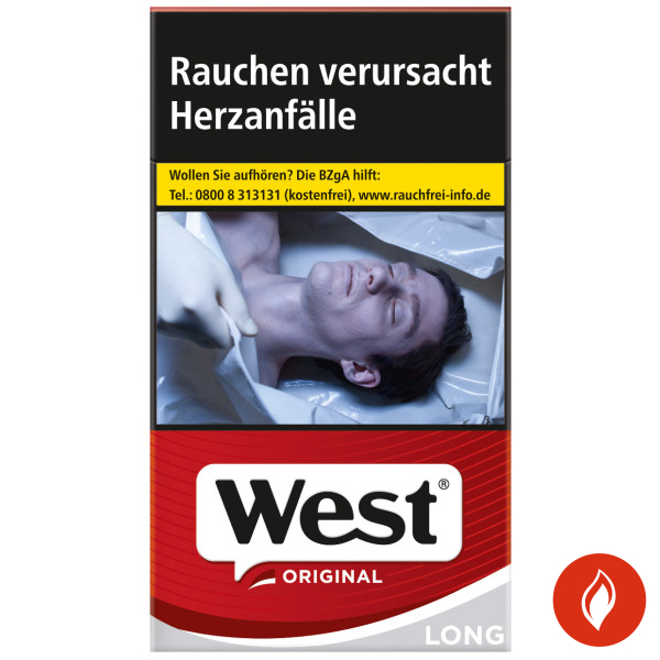 West Red 100 Original Pack Zigaretten Schachtel
