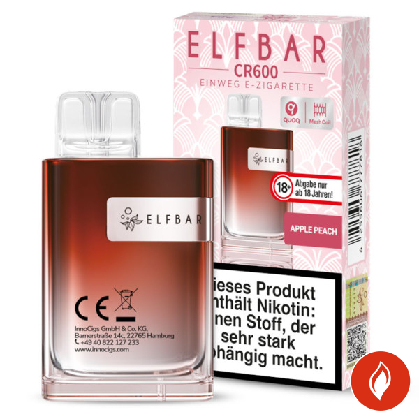 Elfbar CR600 Apple Peach 20mg Einweg E-Zigarette