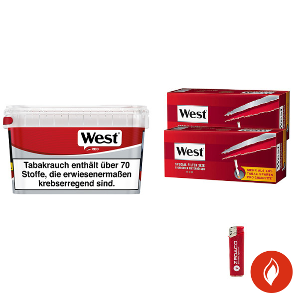 West Volumentabak Red Mega Eimer Aktion Small Extra Hülsen