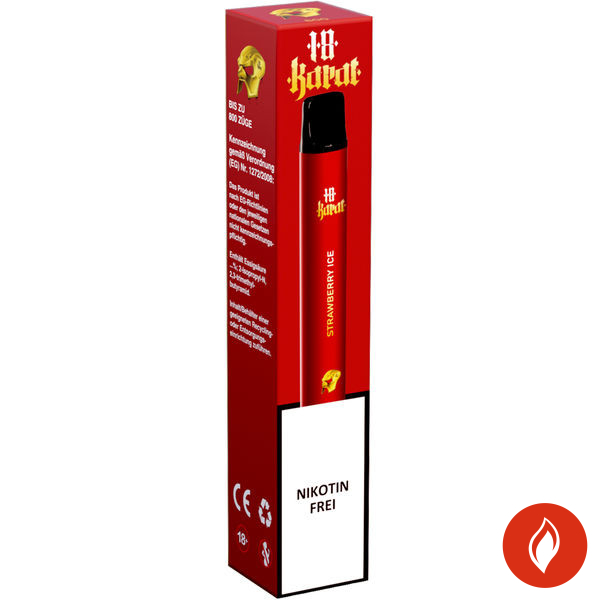 Vqube 18Karat Einweg E-Zigarette Strawberry Ice 0 mg