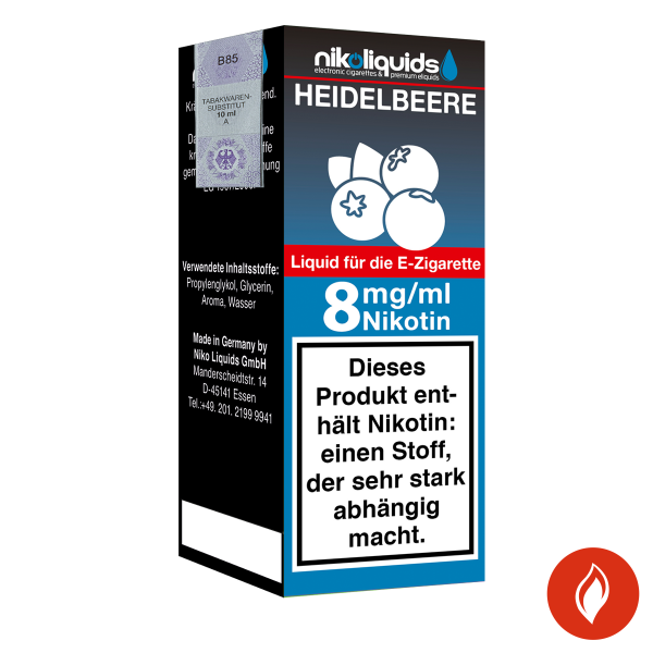 E-Liquid Nikoliquids Heidelbeere 8 mg 70 Pg 30 Vg