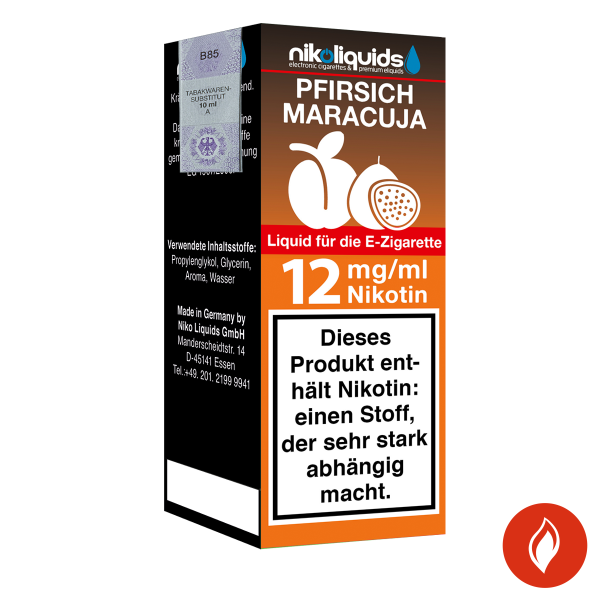 E-Liquid Nikoliquids Pfirsich-Maracuja 12 mg 70 Pg 30 Vg