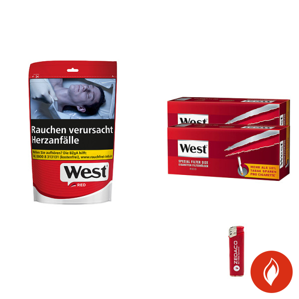 West Volumentabak Red XL Tüte Aktion Small Extra Hülsen