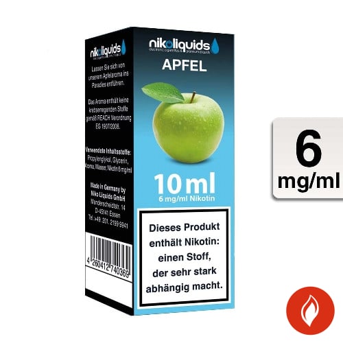 E-Liquid Nikoliquids Apfel 6 mg 70 Pg/30 Vg