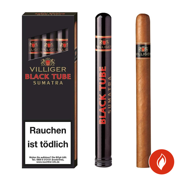 Villiger Black Tube Zigarren Schachtel mit Tubo und Zigarre