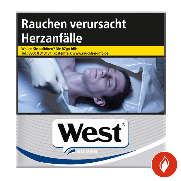 West Silver Maxi Zigaretten Schachtel