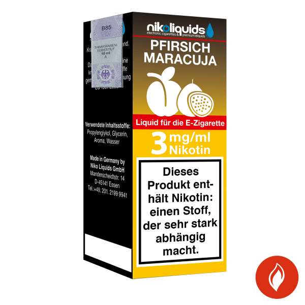 E-Liquid NIKOLIQUIDS Pfirsich-Maracuja 3 mg