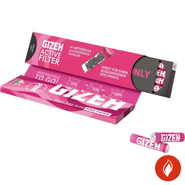 Gizeh Pink King Size Slim + Active Filter Packung