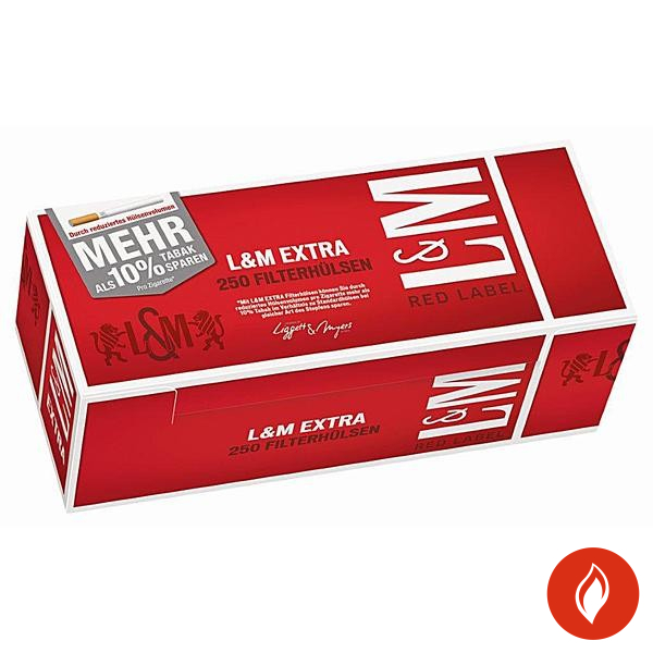 L&M Extra Red Filterhülsen Packung