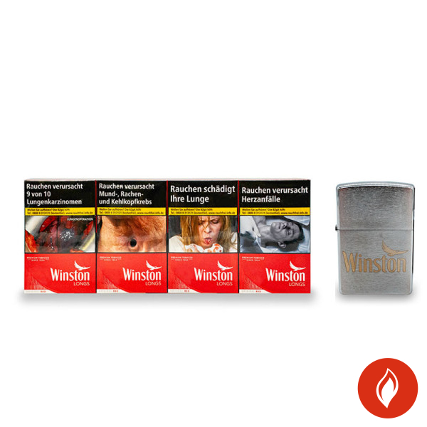 Winston Red 100 BP XXL Zigaretten Stange mit Zippo