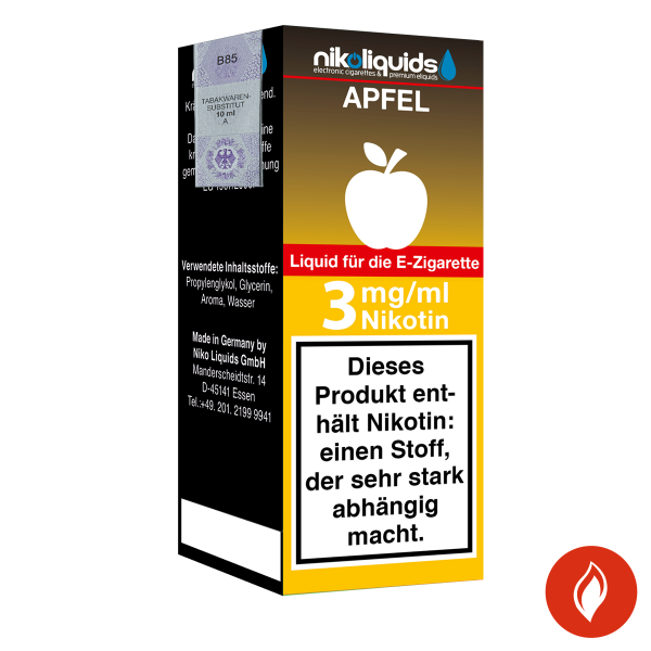 E-Liquid Nikoliquids Apfel 3 mg 70Pg/30Vg