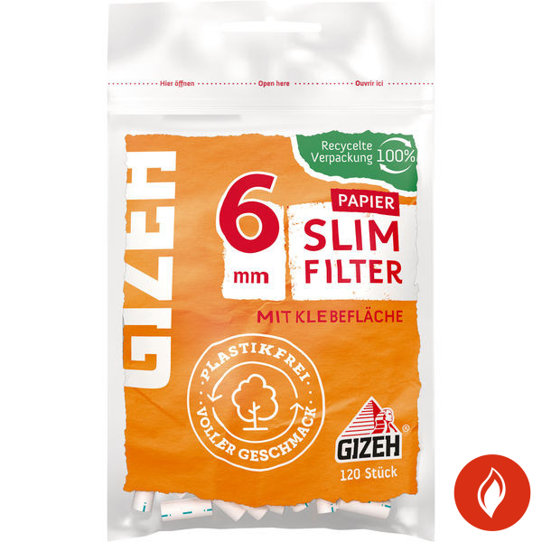 Gizeh Papier Slim Filter 6mm Packung