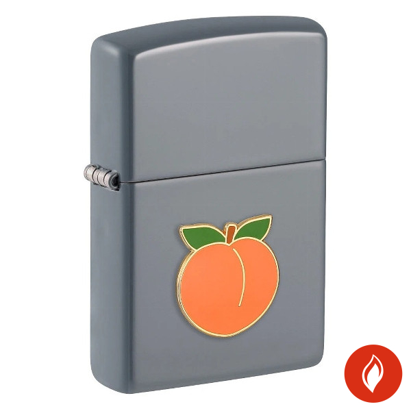 Zippo Flat Grey Peach Logo
