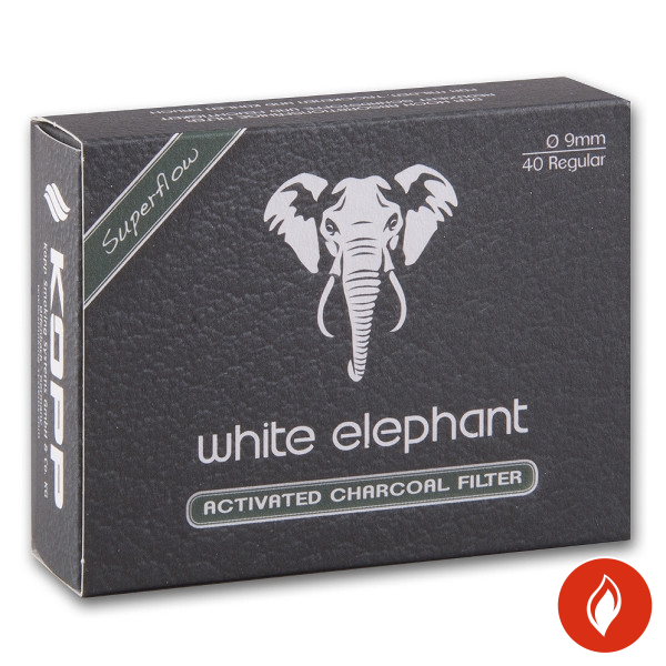Pfeifenfilter Aktivkohle White Elephant 9 mm Packung