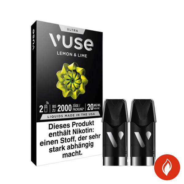 Vuse Ultra Pods Lemon & Lime 20mg Side + Pods