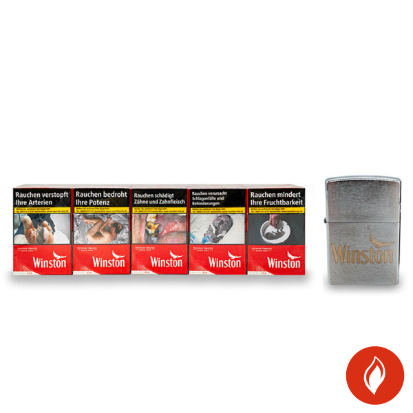 Winston Red Original Pack Zigaretten Stange mit Zippo