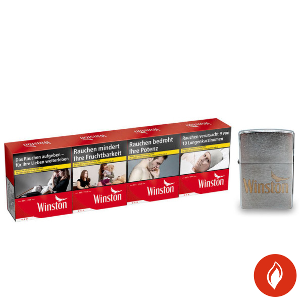 Winston Red 5XL Zigaretten Stange mit Zippo