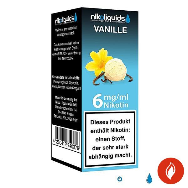 E-Liquid Nikoliquid Vanille 6 mg 50 Pg 50 Vg