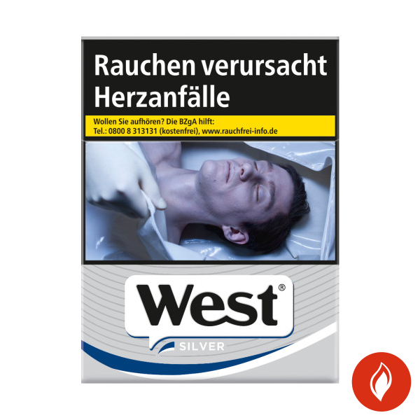 West Silver OP Zigaretten Schachtel