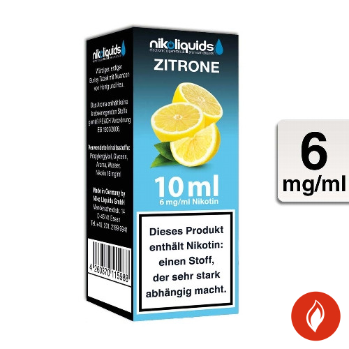 E-Liquid Nikoliquids Zitrone 6 mg 70 Pg 30 Vg